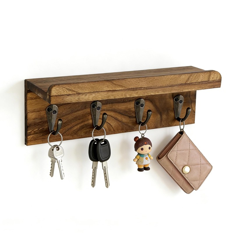 Gulex Key Holder Wall Mount, Rustic Wood for with color