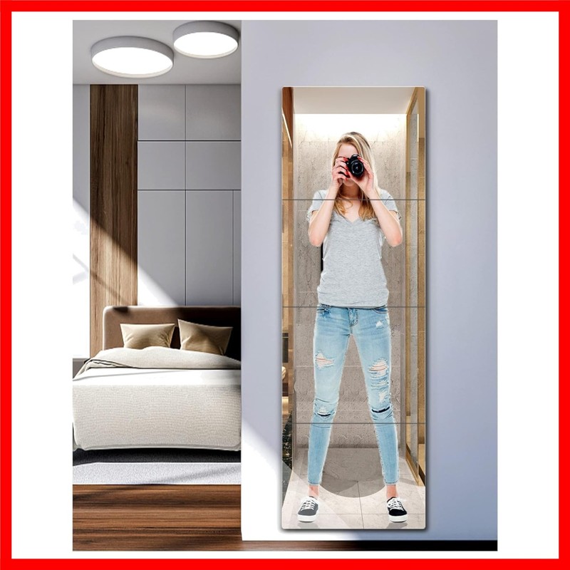 Unbreakable Full Length Mirror for Wall Mounted, over the Door Mirror, Full Body