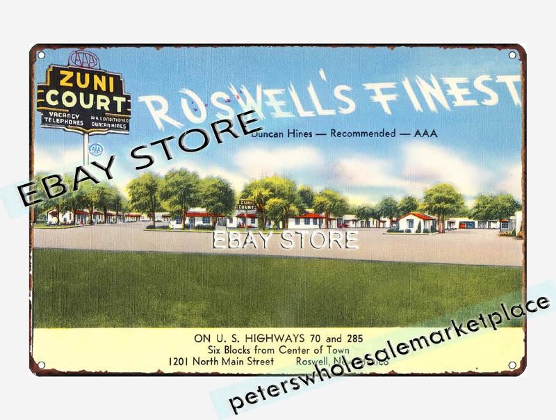 1930-45 Zuni Court, Roswell, New Mexico tin sign home furnishing items gallery