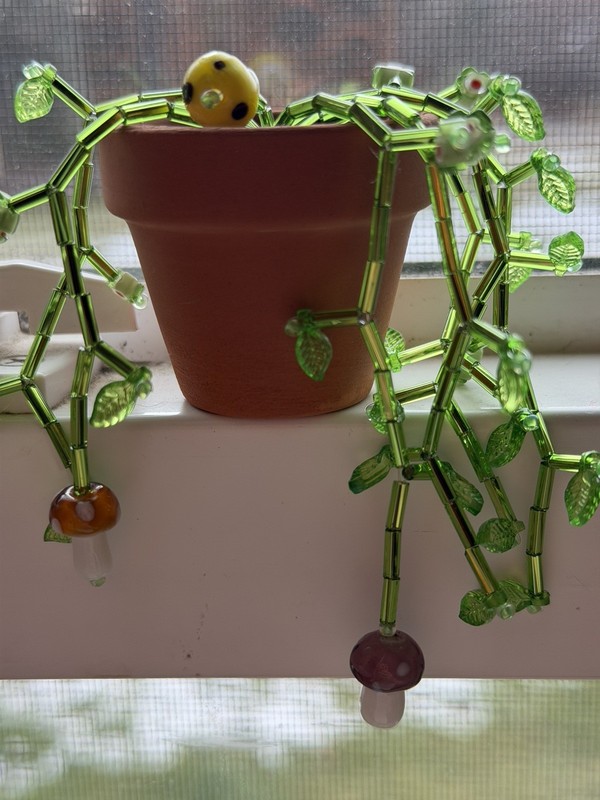 Forever Beaded Plant Shelf Sitter Magnet Handmade