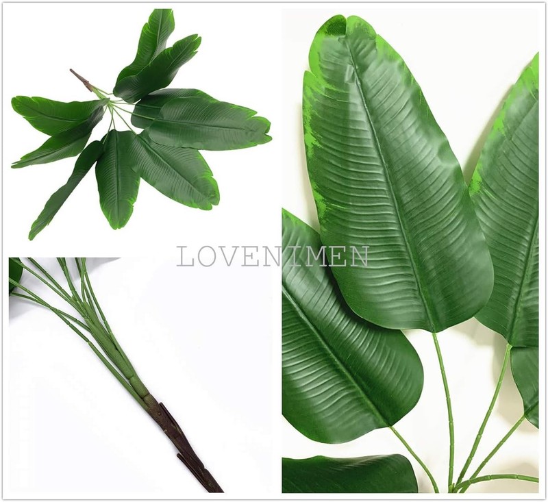 Artificial Plants Tropical Leaves, Fake Greenery Banana Tree Faux Palm Plant gallery