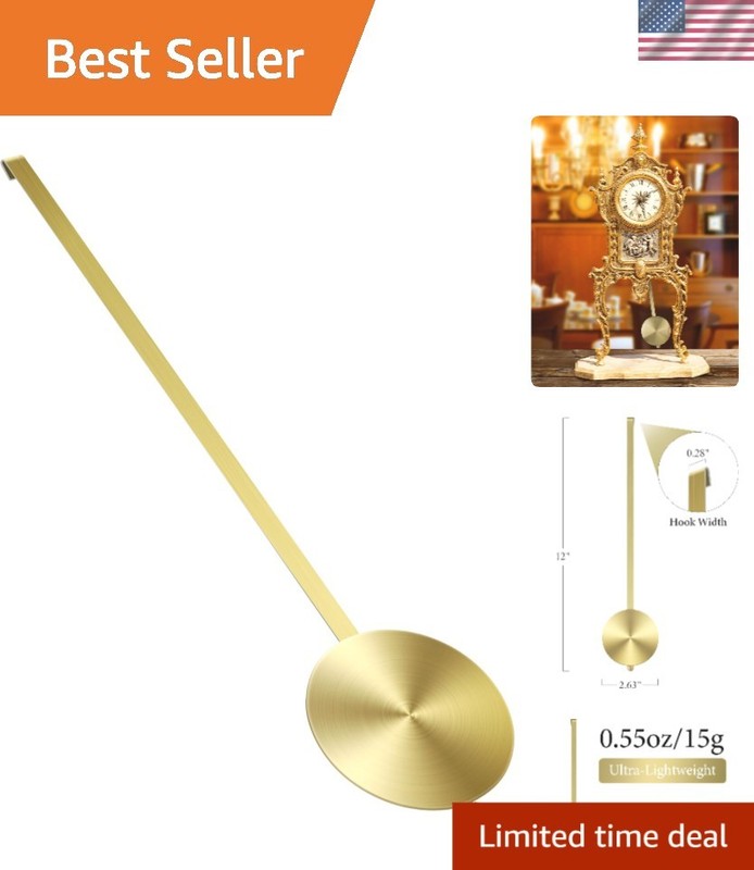 Traditional Mechanical Quartz Clock Pendulum Replacement in High Gloss Gold