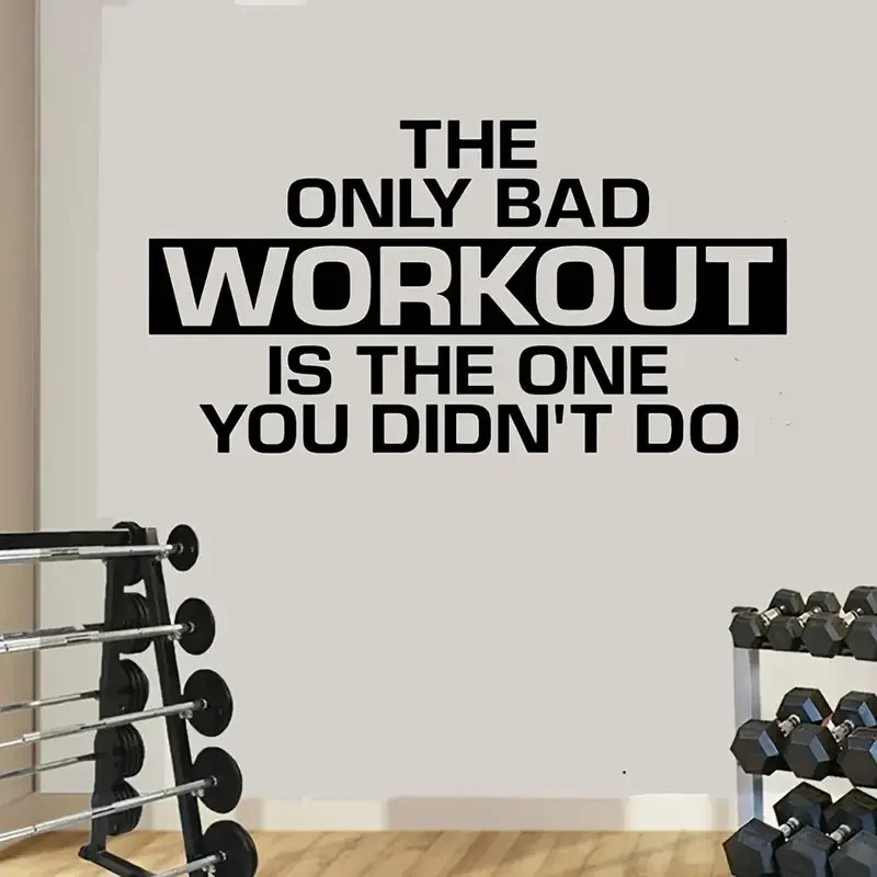 Motivational Gym Quotes Wall Decal – Vinyl Fitness Room Decor, Durable Home Gym