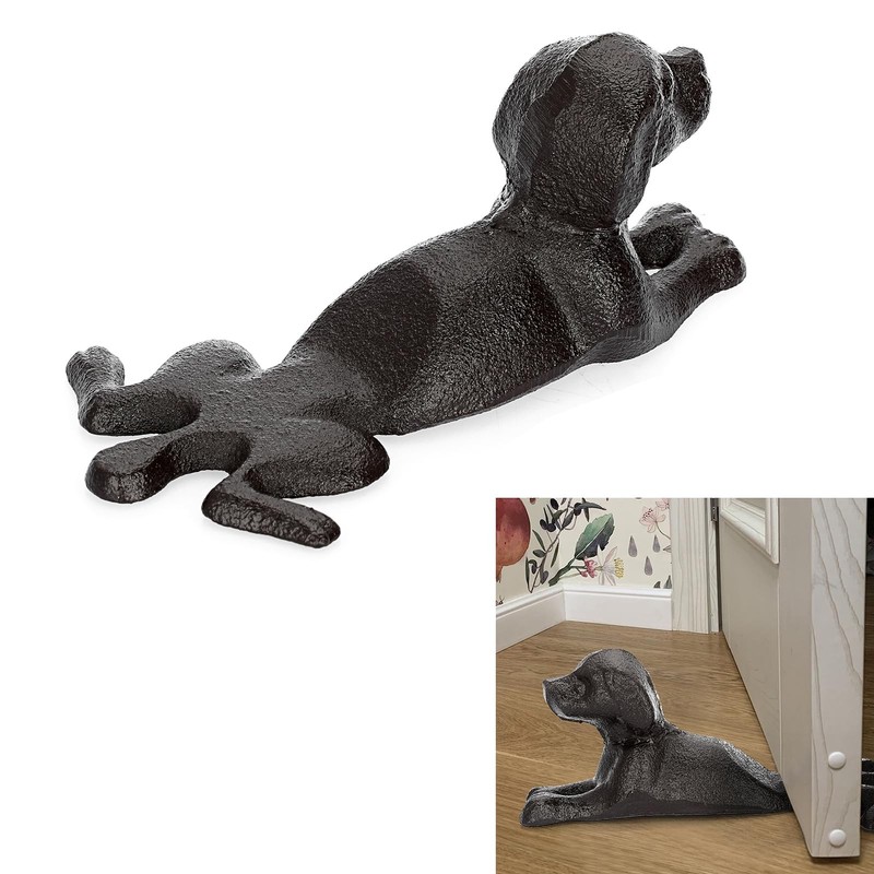 Cast Iron Door Stop – Heavy Duty Rustic Door Stopper Avoid Drilling Hole, Vin…