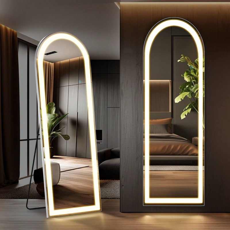 63x20 LED Full Length Mirror Dimmable Floor Wall Mirror 3 Color