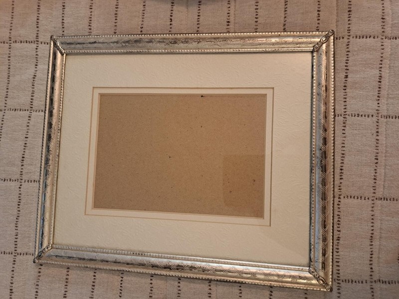 Vintage 1950’s 8×10 Aged Silver Frame with Cream Mat