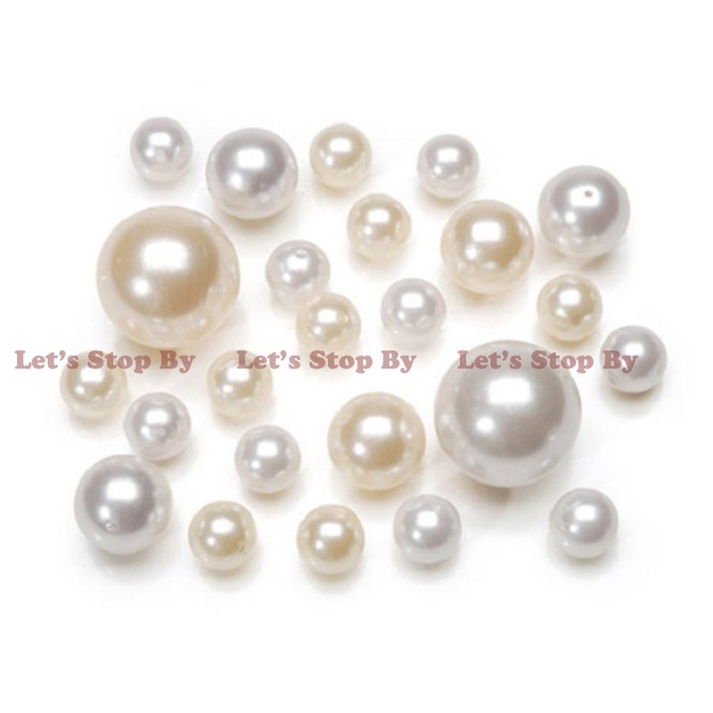8oz/1lb Bulk Plastic Pearl Bead Centerpiece Vase Filler Wedding 10mm 18mm 30mm gallery