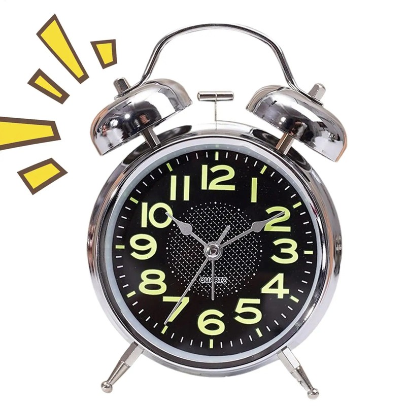 Mechanical Alarm Clock Wind up Clock Luminous 3 Inch Quiet Timer Watch