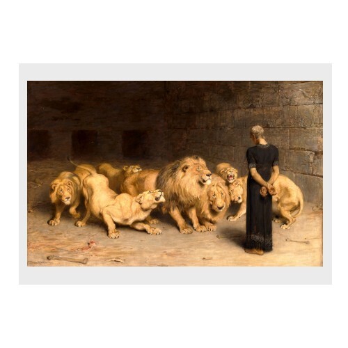 Briton Riviere – “Daniel in the Lions’ Den”: Poster (16.5″ x 11.7″)