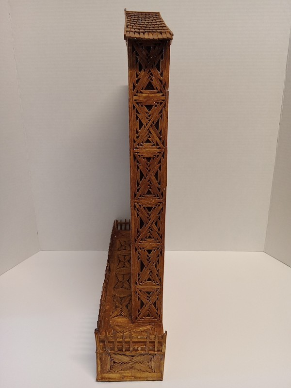 Handmade Prison/Tramp Art Matchstick/Toothpick TableTop Clock Bear Large 19.5×14 gallery
