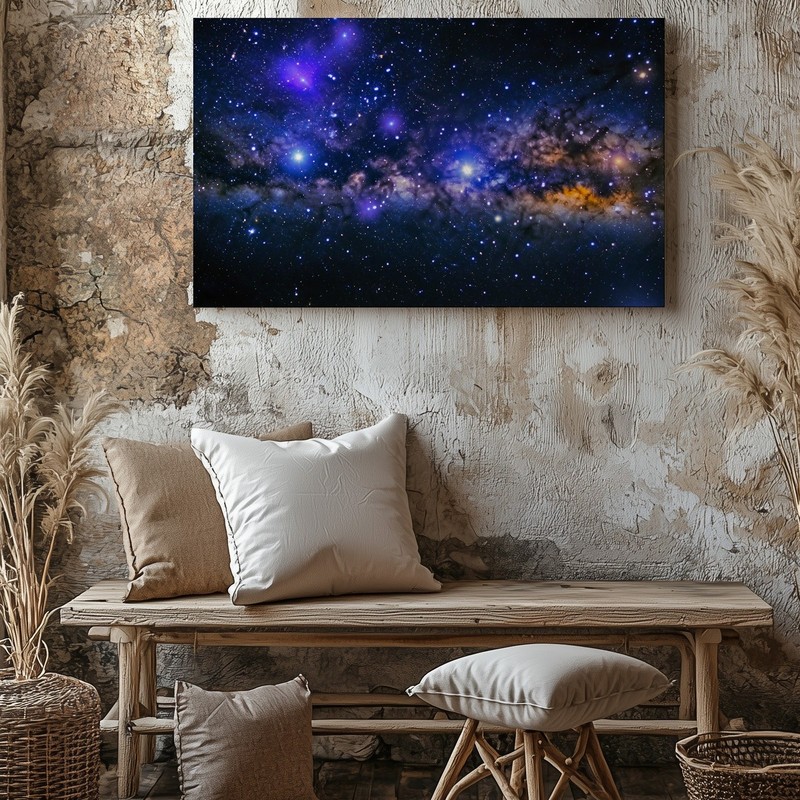 Wall Art Breathtaking Cosmic Tableau Unfolds Across An Expansive, Deep Black gallery