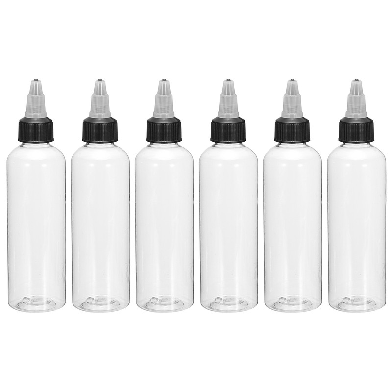 6Pcs 4oz/60ml Squeeze Bottles, Clear Dispensing Bottles