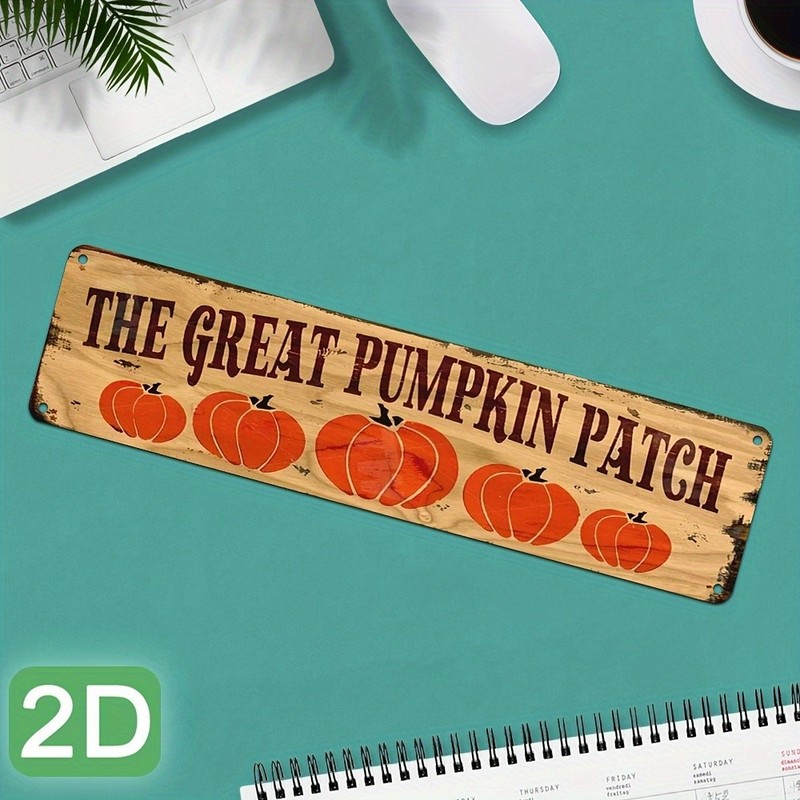 Vintage Pumpkin Patch Metal Sign Rustic Farmhouse Decor for Thanksgiving Autumn gallery