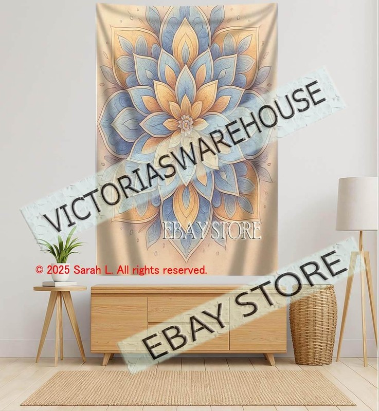 Neutral Mandala Tapestry Soft Decor boho 39X59 in gallery