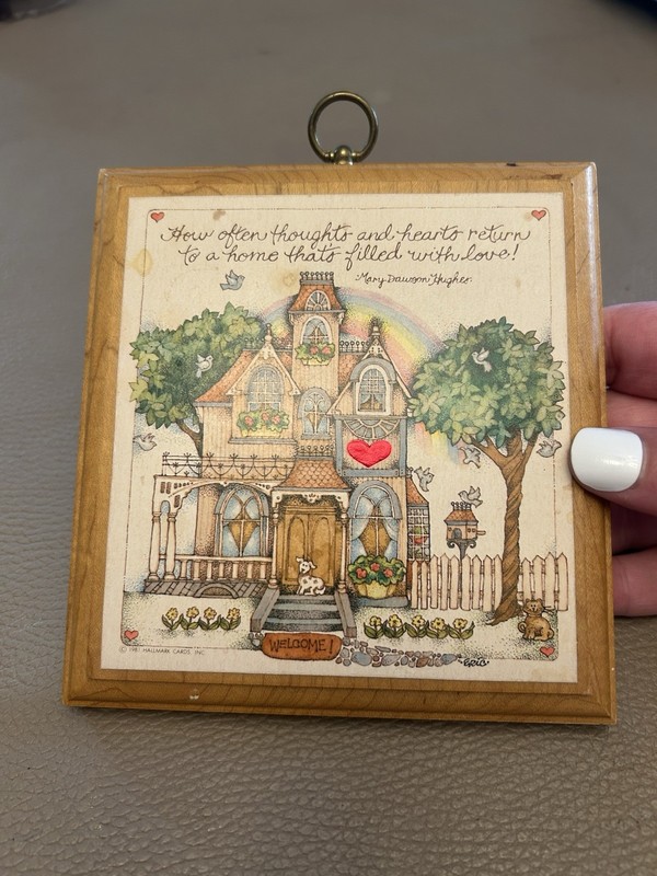 Hallmark Vintage Wooden Wall Plaque 5 1/2 x 5 1/2 Inches Home Quote Made In USA