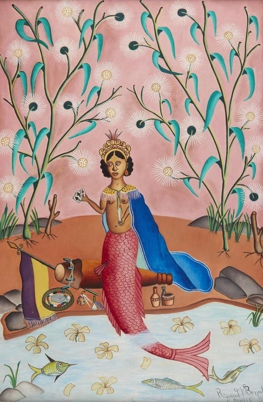 Rigaud Benoit : La Sirène : Haitian Mermaid : Voodoo Spiritual Folk Art Print gallery