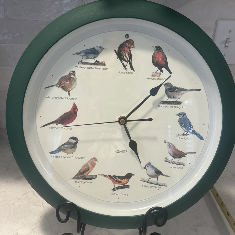 The Original Singing Bird Wall Sound Clock, 13″, Green