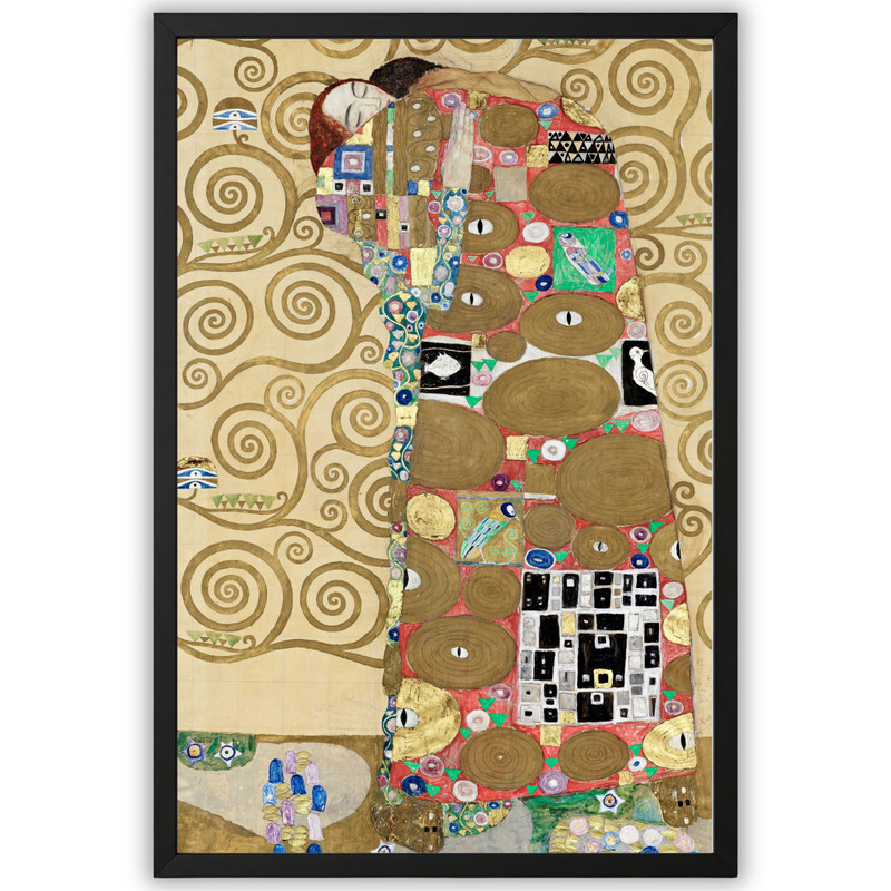 Gustav Klimt The Kiss Art Print Poster Framed 11×17 Vintage Wall Gold Decor