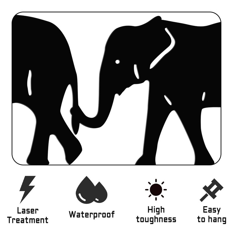 Geometric Elephant Metal Wall Art, Wildlife Lover Gift Wall Hangings Elephant... gallery