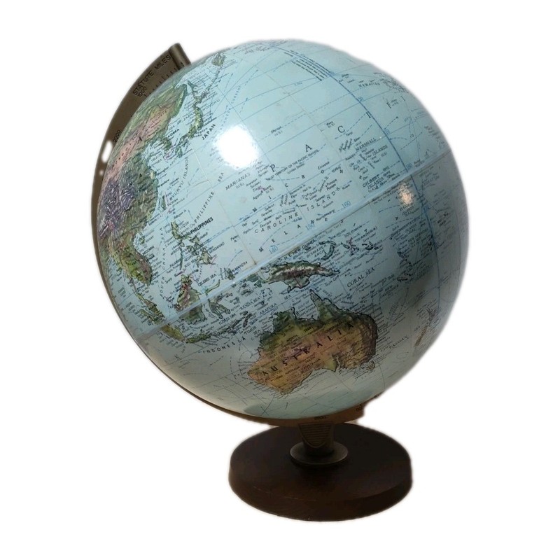 Vintage Replogle 12” Diameter Textured Topography The World Book Globe gallery