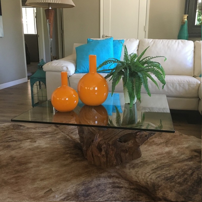 Square Glass Table Top End Table 15 Inch Flat Edge 12mm Thick Tempered Glass Top gallery