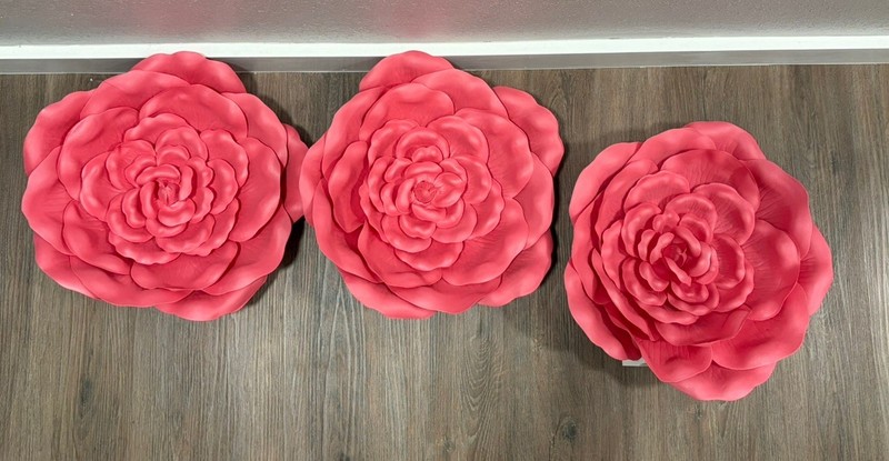 Hobby Lobby Pink Flower Wall Decor-Set of 3 gallery