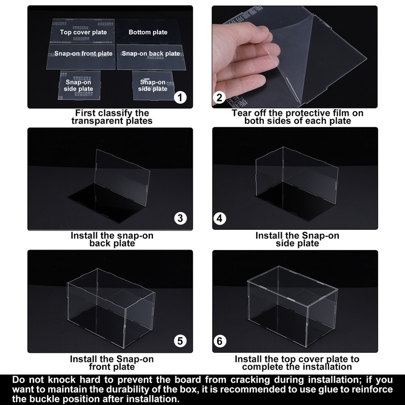 Acrylic Display Case Plastic Box Cube Storage Box Clear 36x16x30.5cm gallery