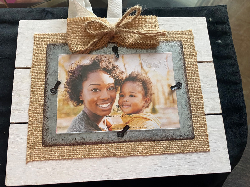 1 Large Shabby Chic 6×4 Horizontal Wooden/Metal & Rattan Frame