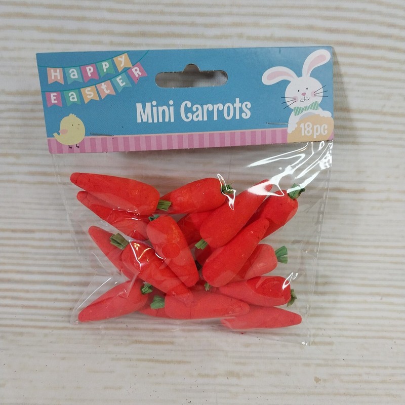 New! 18 Mini Garden Carrots Bowl Vase Filler Home Decor Farm Spring Easter Bunny