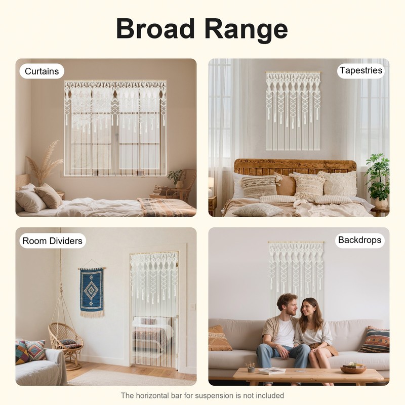 Handmade Macrame Wall Hanging Boho Home Backdrop Door Window Curtain Decor gallery