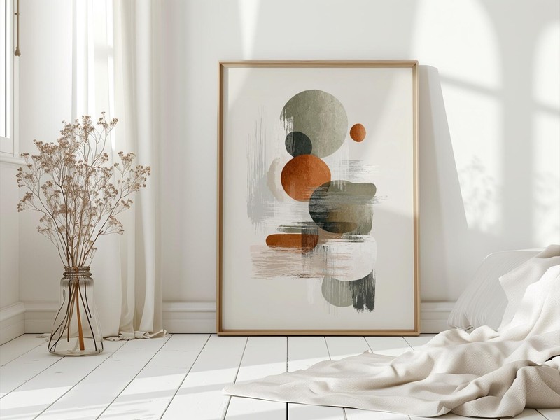 Terracotta and Sage Green Abstract Wall Art Modern Earth Tone Print Boho Decor gallery