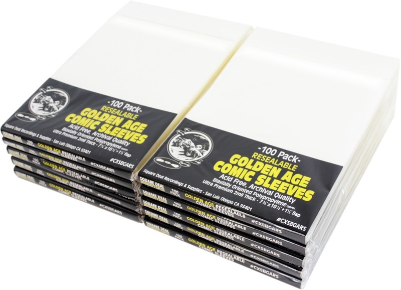 (1,000) CXSBGARS Golden Age Comic Book Resealable Sleeves Polypropylene Archival