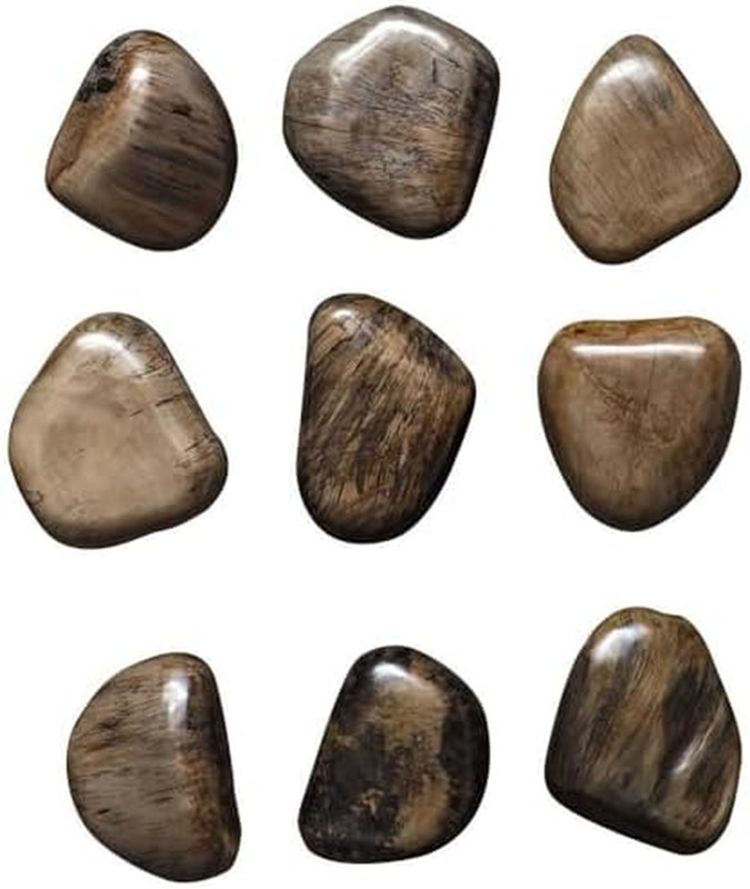 Set of 9 Walnut Finish Pebbles Wood Wall Decor - 5x6 Inches Each gallery