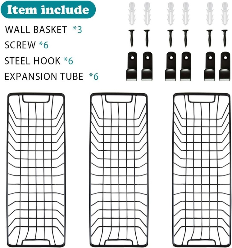 Farmhouse Small Hanging Wall Baskets, 3 Pack – Organizer for Kitchen & Bathroom gallery