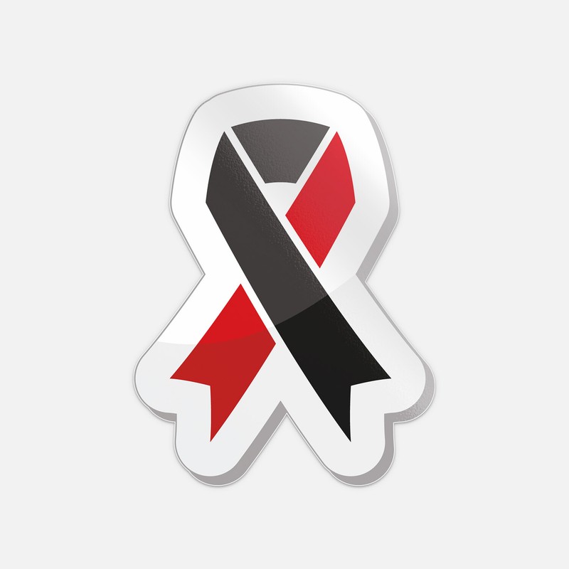 Red And Black Ribbons Set – Atheism Symbol Vinyl Sticker Decal