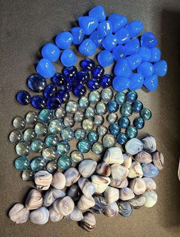 Blue Gems, Pebbles, Stones, Blue Hues, and Styles, Mixed Lot, Total of 126, Good gallery