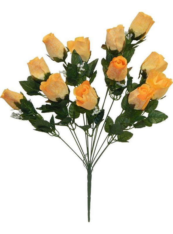 Printing Rose Bud Bush 12 Stems 25in Yellow
