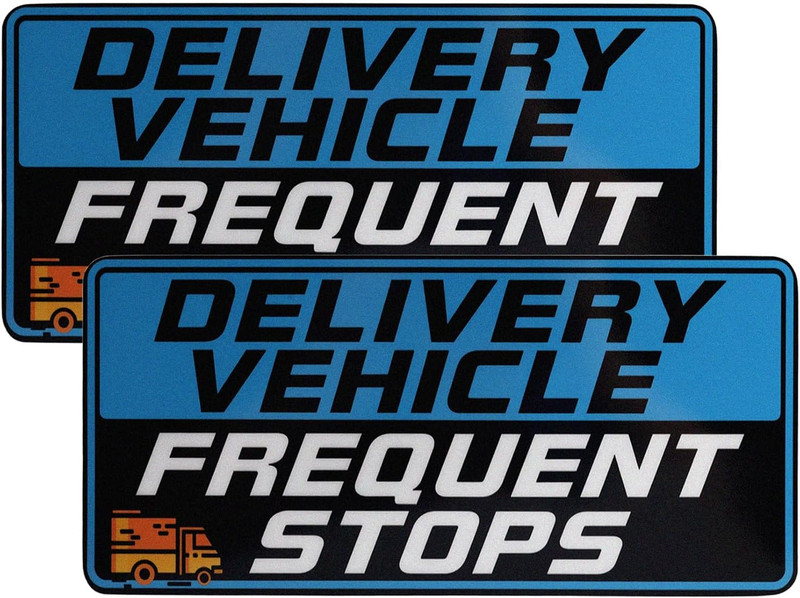 2PCS Reflective Delivery Driver Magnet Car Sign Frequent Stops 9×4 Vehicle