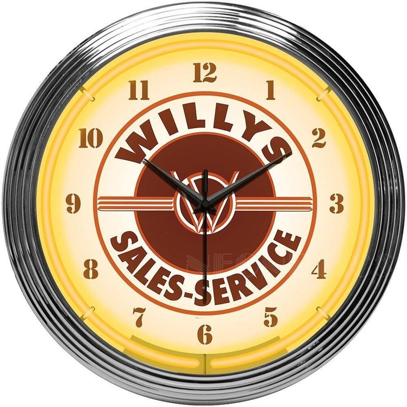 Neonetics 8JEEPW Jeep Willys Sales Service 15 Inches Neon Clock