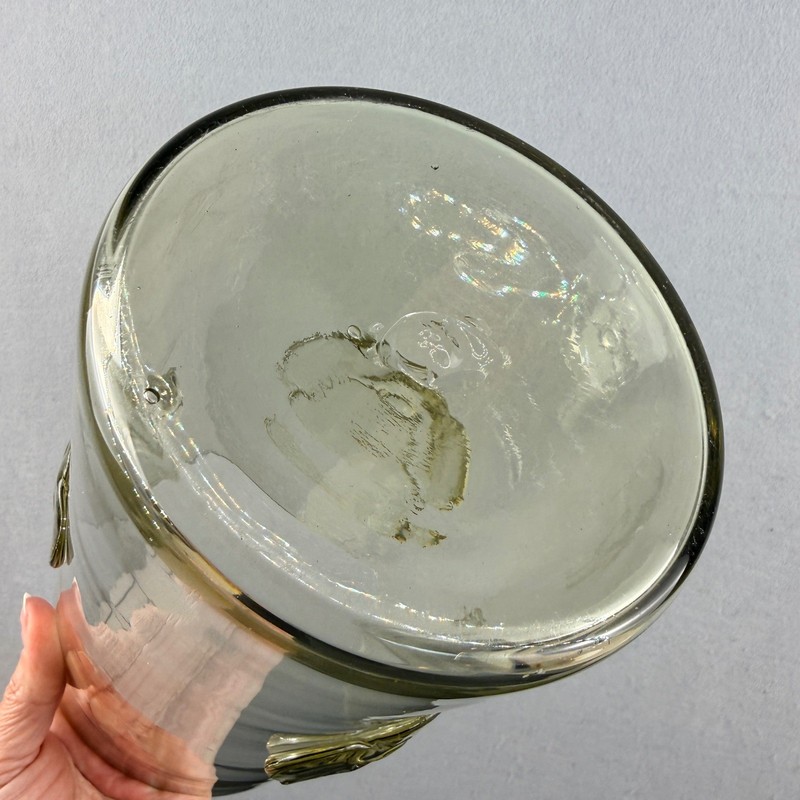 HTF Blenko Pre-Designer 422M Wild Rose Beaker Vase Marine Crystal gallery