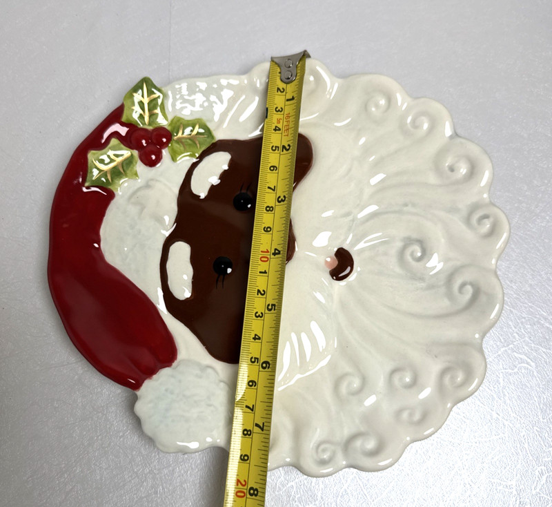 Cosmos Set of 2 African American Santa Christmas Holiday Plate gallery