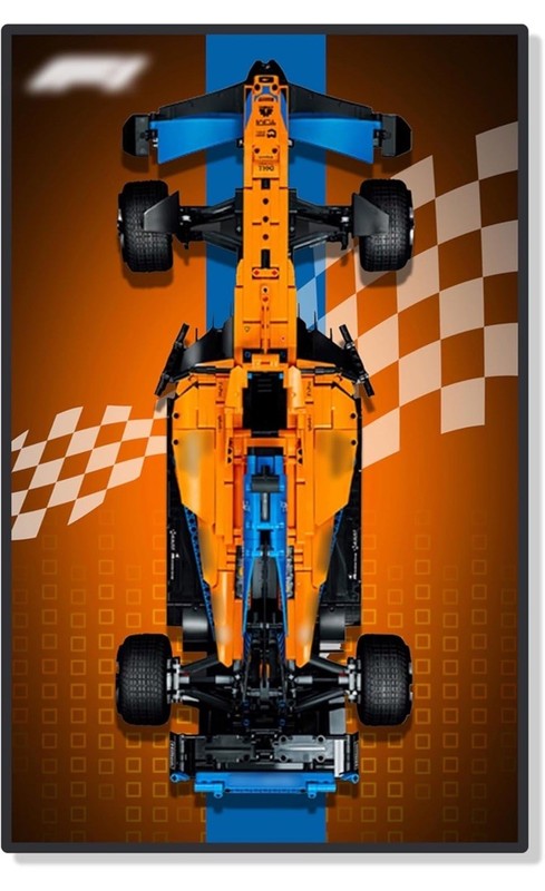 Aluminum Display Wall Frame for LEGO® Technic McLaren Formula 1™ Race Car 42141