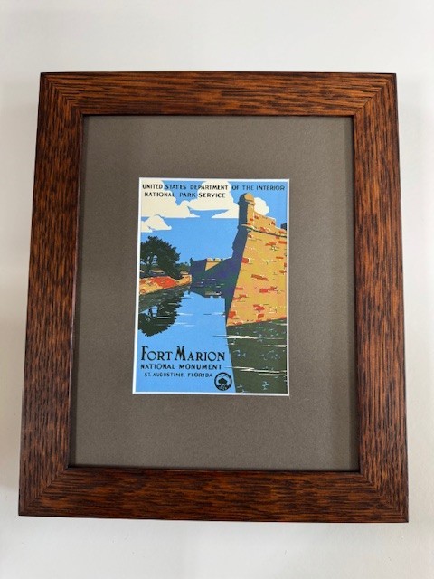 Framed and Matted Ranger Doug Fort Marion WPA Notecard Family Woodworks LLC