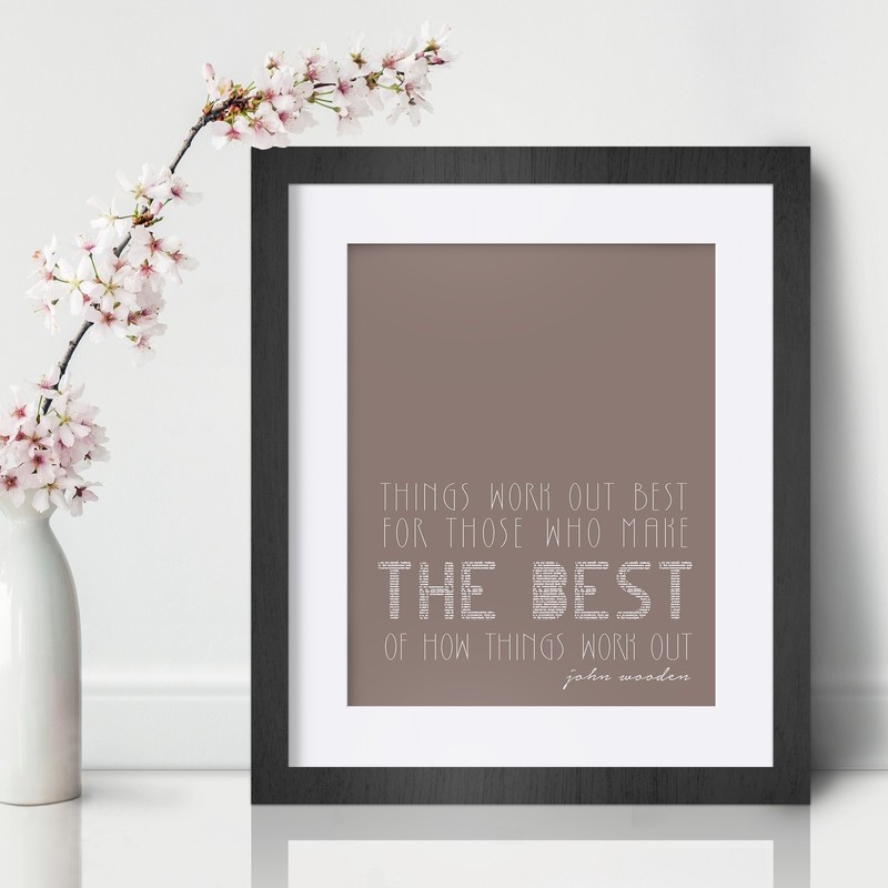 John Wooden Inspirational Wall Art Print Motivational Quote Poster Decor Gift