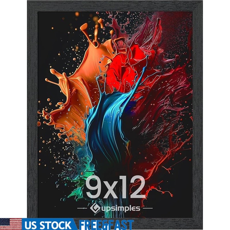 Classic Picture Frame 9×12 Easy Mount Vertical Horizontal Durable Display Black