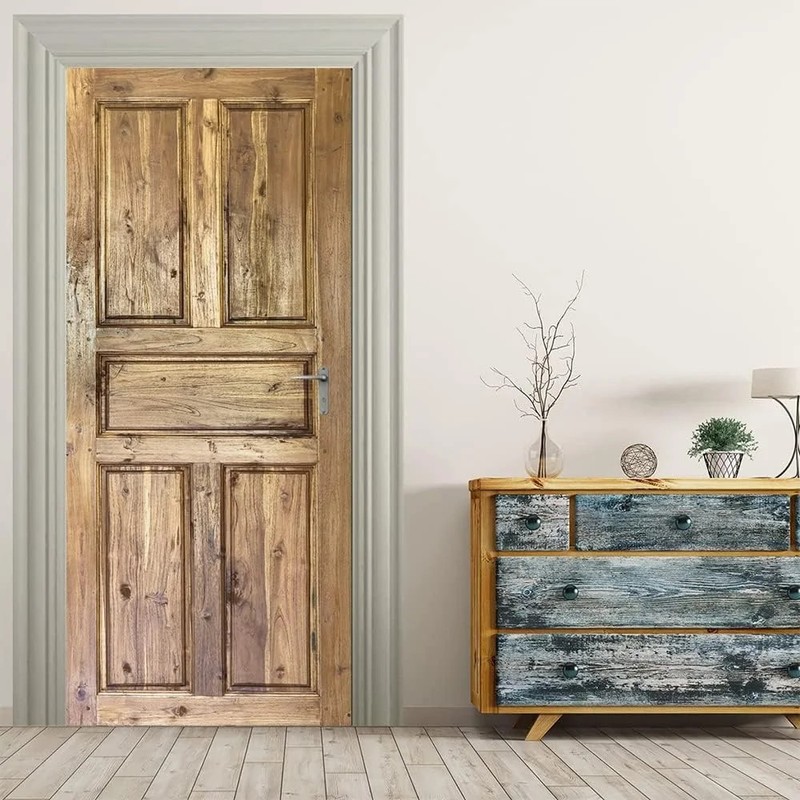3D Door Stickers Murals Peel and Stick Wooden Door, 30.3″x 78.7″ | Self-Adhesive