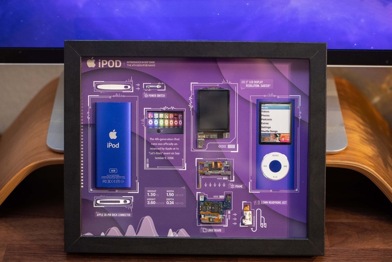 Framed iPod Nano 4th Gen Teardown Art, Retro Tech Decor, Gift for Him gallery