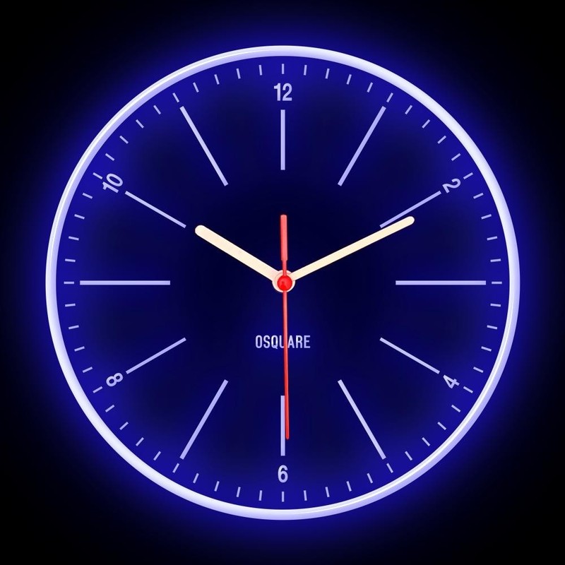OSQUARE Minimalism North European Modern Interior Design Flexible Neon Clock 10″
