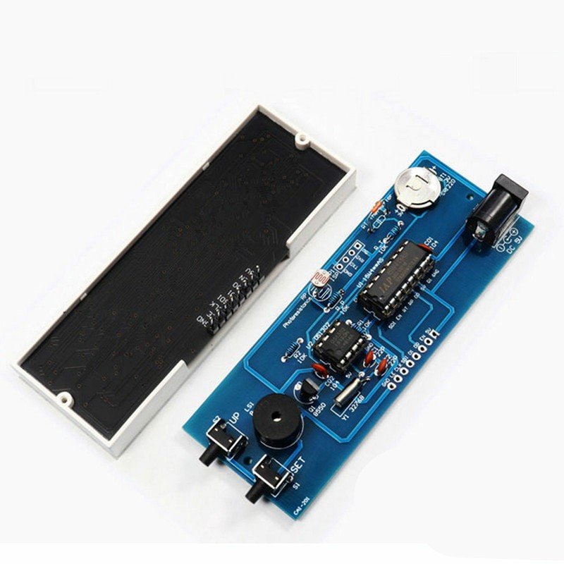 DC5V Digital Colorful LED Electronic Clock DIY kit Soldering Board W/Clear Case gallery