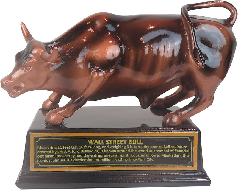 Resin Official Licensed Bronze Wall Street Bull Stock Market NYC Figurine Statue gallery